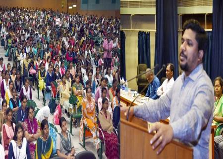 சமூக வலைதள பயன்பாடு மற்றும் சைபர் குற்றங்களை தடுத்தல், நிதி மேலாண்மை, போட்டி தேர்வுகள் மற்றும் உயர்கல்வி வழிகாட்டி குறித்து நடைபெற்ற கல்லூரி மாணவிகளுக்கான கருத்தரங்கு நிகழ்ச்சி