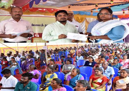 திருச்சுழி ஊராட்சி ஒன்றியம் வீரக்குடி கிராமத்தில் நடைபெற்ற மக்கள் தொடர்பு திட்ட முகாமில்  அரசின் பல்வேறு நலத்திட்ட உதவிகளை மாவட்ட ஆட்சித்தலைவர் அவர்கள் வழங்கினார்.