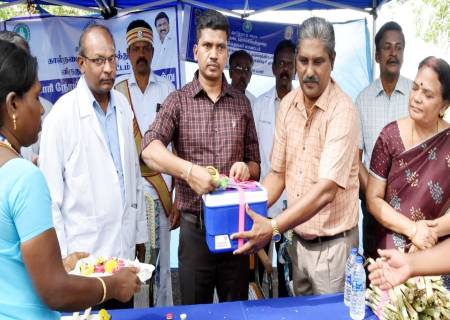 பாவாலி கிராமத்தில் கால்நடை பராமரிப்புத் துறையின் சார்பில் கால்நடைகளுக்கான 7-வது சுற்று கோமாரி நோய் தடுப்பூசி முகாம்.