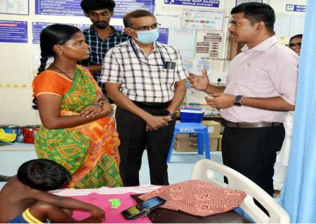 சாத்தூர் வட்டத்தில் அமைந்துள்ள அரசு பொது மருத்துவமனையை மாவட்ட ஆட்சித்தலைவர் அவர்கள்  நேரில் சென்று பார்வையிட்டு ஆய்வு