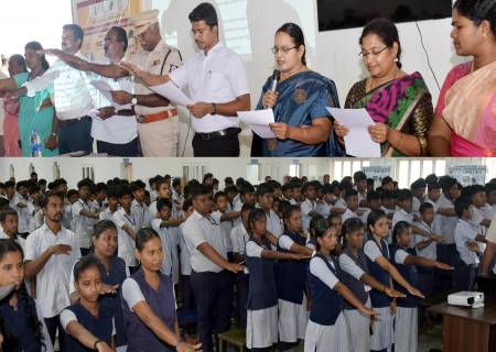 நாஷா முக்த் பாரத், குஷால் பாரத் திட்டத்தின் கீழ் நாஷா முக்த் பாரத் அபியானின் 5 ஆண்டு கொண்டாட்டம் மற்றும் போதைப்பொருள் துஷ்பிரயோகத்திற்கு எதிரான உறுதிமொழி.