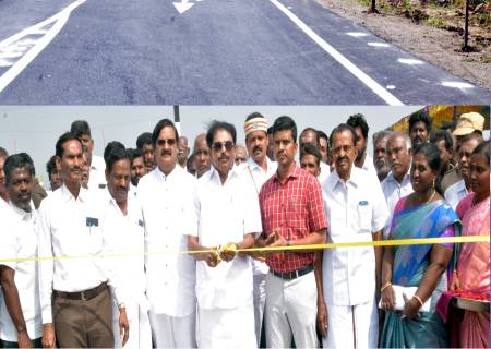 அருப்புக்கோட்டை - மேற்கு புறவழிச்சாலையினை  அமைச்சர்  அவர்கள் பொதுமக்களின் பயன்பாட்டிற்கு திறந்து வைத்தார்.