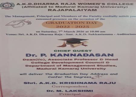 A.K.D.DHARMA RAJA WOMEN'S COLLEGE ,RAJAPALAIYAM. GRADUATION DAY