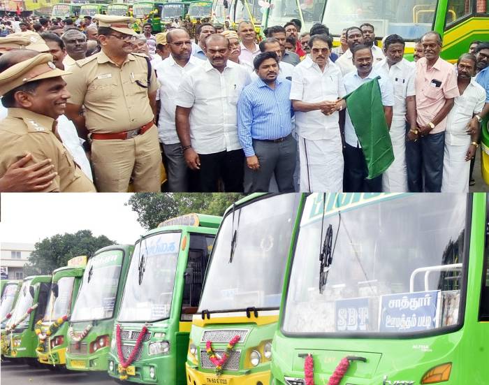 விருதுநகர் மாவட்டம் புதிய விரிவான மினிபஸ் திட்டத்தினை  அமைச்சர்  அவர்கள் தொடங்கி வைத்தார்.