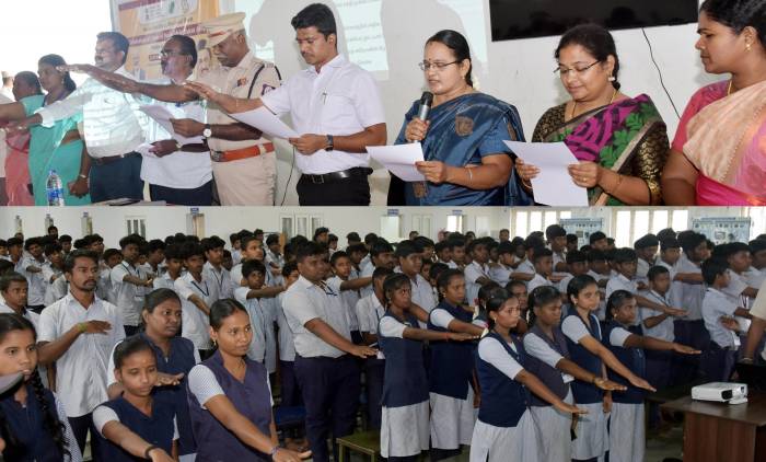 நாஷா முக்த் பாரத், குஷால் பாரத் திட்டத்தின் கீழ் நாஷா முக்த் பாரத் அபியானின் 5 ஆண்டு கொண்டாட்டம் மற்றும் போதைப்பொருள் துஷ்பிரயோகத்திற்கு எதிரான உறுதிமொழி.