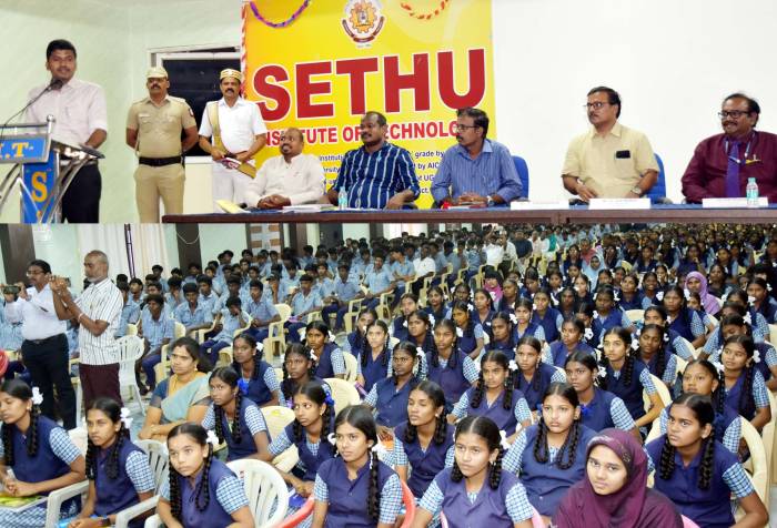 காரியாபட்டி சேது பொறியியல் கல்லூரியில் அரசு பள்ளி மாணவர்களுக்கான உயர் கல்வி வழிகாட்டுதல் நிகழ்ச்சி.