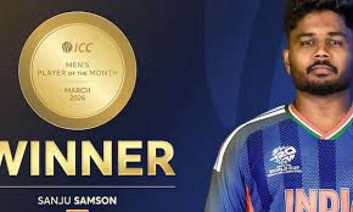 சஞ்சு சாம்சன் ஐ.சி.சி. சிறந்த வீரர் விருதுக்கு தேர்வு.