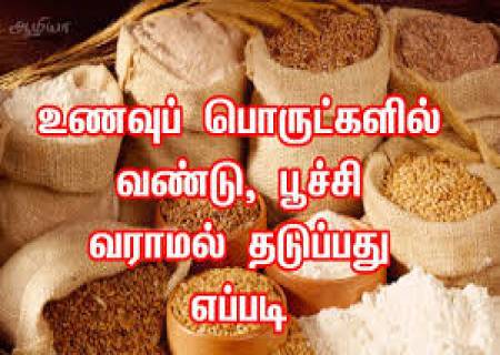 உணவுப் பொருட்களில் பூச்சி வராமல் இருக்க …..