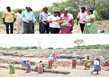 வெம்பக்கோட்டை ஊராட்சி ஒன்றியப் பகுதிகளில் நடைபெற்று வரும் பல்வேறு வளர்ச்சி திட்டப்பணிகள் குறித்து ஆய்வு