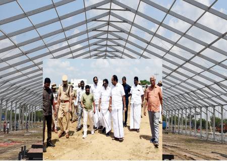 தமிழ்நாடு முதலமைச்சர் அவர்கள் விருதுநகர் மாவட்டத்தில் நடைபெறவுள்ள அரசு விழாவிற்கு வருகை தரவுள்ளதை முன்னிட்டு, விழா நடைபெறும் பட்டம்புதூரில் நடைபெற்று வரும் முன்னேற்பாடு பணிகளை  ஆய்வு