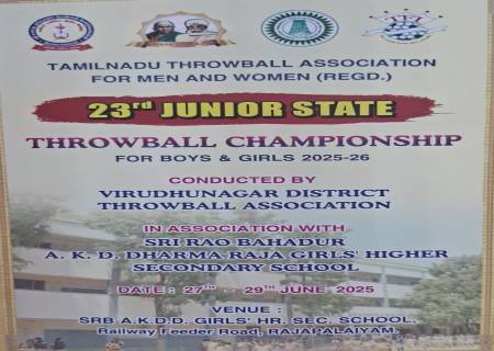 TAMILNADU THROWBALL ASSOCIATION FOR MEN AND WOMEN (REGD.)    23rd JUNIOR STATE THROWBALL CHAMPIONSHIP,FOR BOYS & GIRLS 2025-26