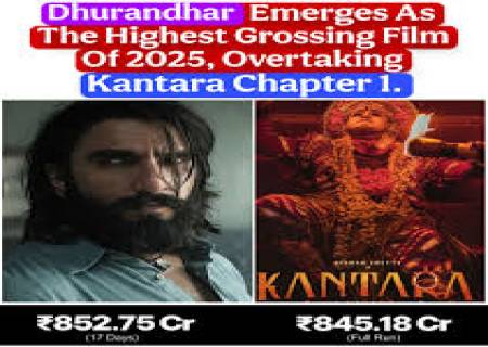 2025 ல் 'காந்தாரா சாப்டர்’ ரூ 850  கோடி பட வசூலை “துரந்தர்” முறியடித்து ரூ. 870.30  கோடி வசூலித்தது.