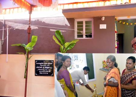 கலைஞர் கனவு இல்லம் திட்டத்தின் கீழ்  கட்டி முடிக்கப்பட்டு பயனடைந்த பயனாளியின் வீட்டினை மாவட்ட ஆட்சித்தலைவர்அவர்கள்  திறந்து வைத்தார்.