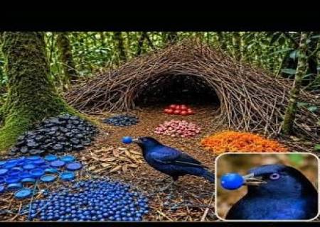 காதலை வெல்லும் கலைஞன் Bowerbird-ன் வித்தியாசமான தேர்வு.