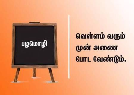 வெள்ளம் வருமுன் அணை கட்ட வேண்டும்.