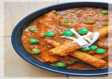 பேபி கார்ன் பீஸ் பட்டர் மசாலா (Baby Corn Peas Butter Masala)