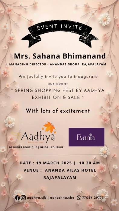SPRING SHOPPING FEST BY AADHYA EXHIBITION & SALE