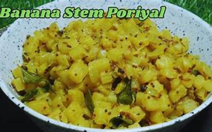 வாழைத்தண்டு பொரியல்.