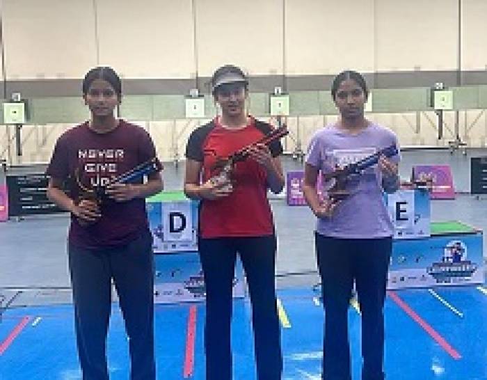 மஹாராஷ் டிராவின் ஷாம்பவி, துப்பாக்கி சுடுதலில் தங்கப்பதக்கத்தை கைப்பற்றினார்.