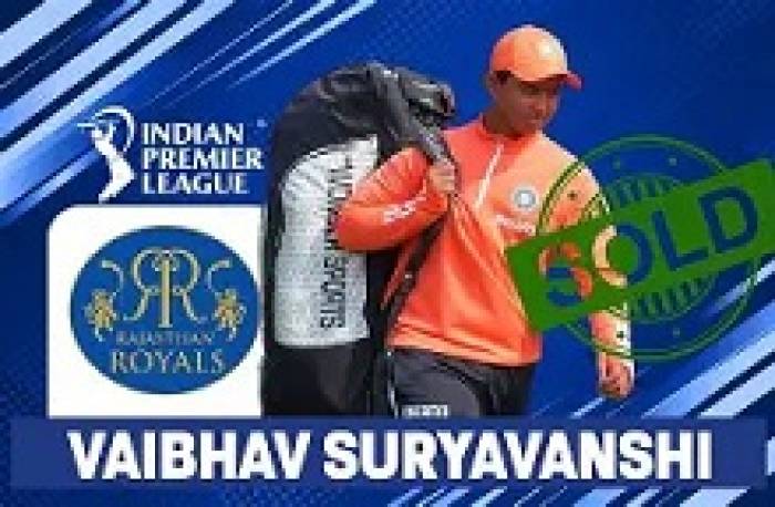 ஐ.பி.எல் கிரிக்கெட் 14 வயது சூர்யவன்ஷி சதம்அடித்து சாதனை.