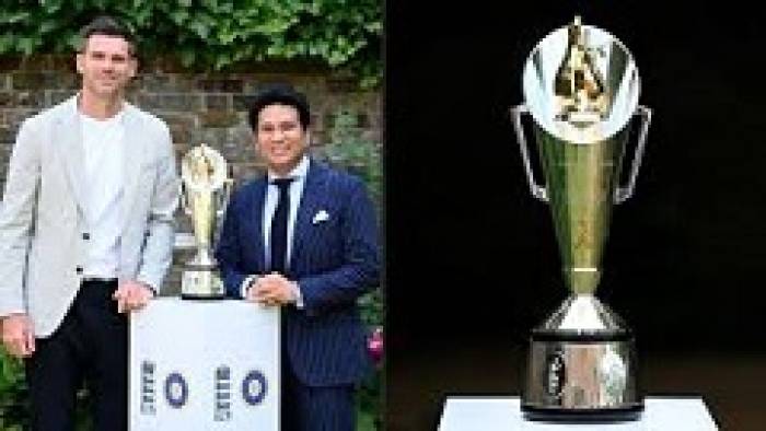 டெஸ்ட் தொடருக்கான கோப்பை யை அறிமுகம் செய்த ஆண்டர்சன் (இங்கிலாந்து )சச்சின் ..