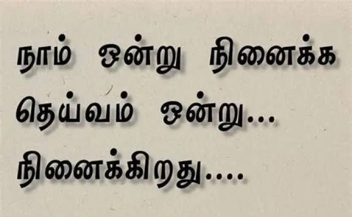 தான் ஒன்று நினைக்க தெய்வமொன்று நினைக்கிறது.