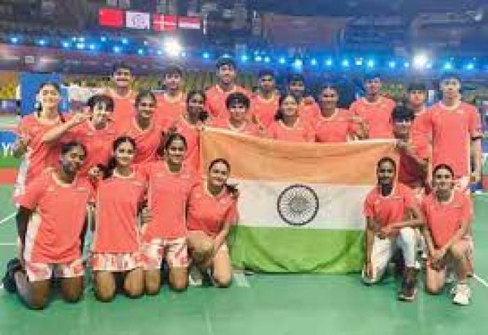 இந்தியா உலக ஜூனியர் பாட்மின்டனில்,   வெண்கலம் வென்றது .