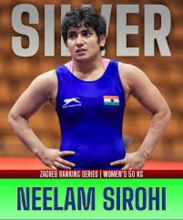 இந்தியாவின் நீலம், ஜாக்ரெப் ஓபன் மல்யுத்த தொடரில், வெள்ளி வென்றார்.