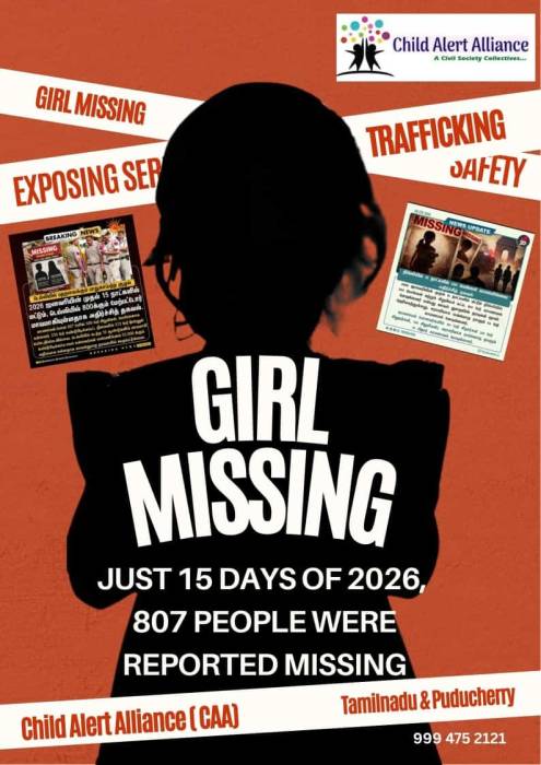டெல்லியில் பெண்கள் மற்றும் குழந்தைகள் காணாமல் போவது – அரசின் உடனடி தலையீடு அவசியம் : Child Alert Alliance (CAA) வலியுறுத்தல்.