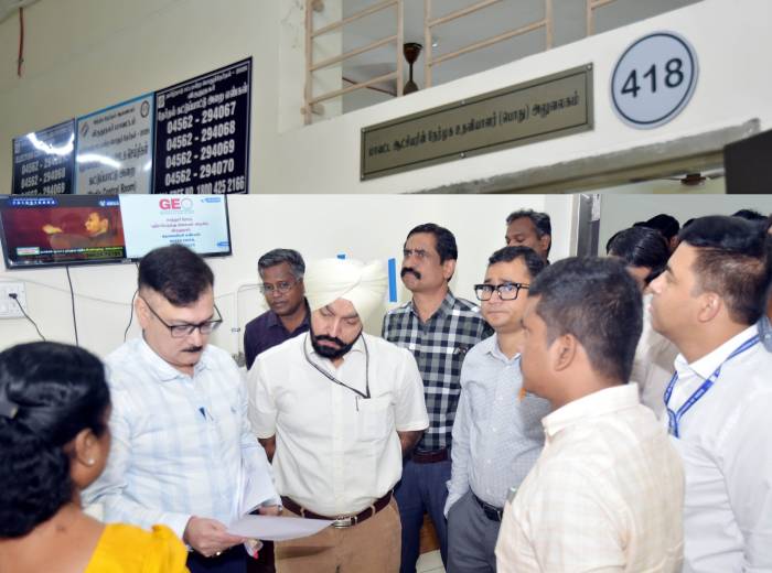 விருதுநகர் மாவட்ட ஆட்சியர் அலுவலகத்தில் தேர்தல் கட்டுப்பாட்டு அறைகளை தேர்தல் பார்வையாளர்கள் ஆய்வு செய்தனர்.