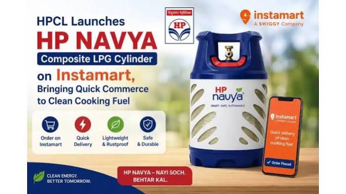 Instamart-ல் HP Navya சிறிய கேஸ் சிலிண்டர் சேவை.