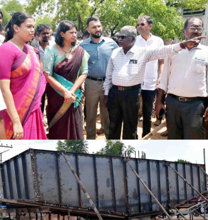 தொழில், முதலீட்டு ஊக்குவிப்பு மற்றும் வர்த்தகத்துறை அமைச்சர் அவர்கள் சிவகாசி - திருத்தங்கலில் புதிய இரயில்வே மேம்பாலம் கட்டும் பணிகள் குறித்து பார்வையிட்டு ஆய்வு மேற்கொண்டார்.